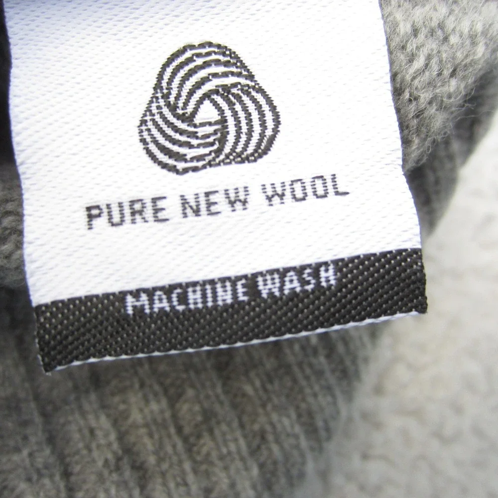 WoolOvers Cardigan Womens M Grey White 3D Sheep Lambswool winter boho whimsical
